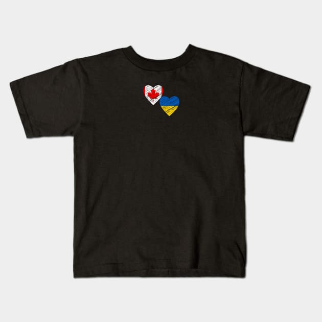 Canada support Ukraine Kids T-Shirt by Myartstor 